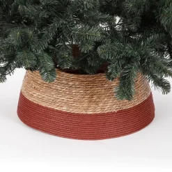 House of Seasons Kerstboomstandaarden^ Kerstboomrok - H26 X O50 Cm - Zeegras Donkerrood