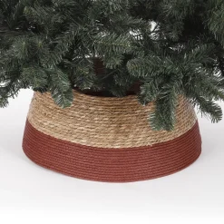 House of Seasons Kerstboomstandaarden^ Kerstboomrok - H26 X O50 Cm - Zeegras Donkerrood