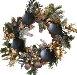 House of Seasons Kerst Krans Advent Met Kaarsenhouders Goud, D55Cm Cheap