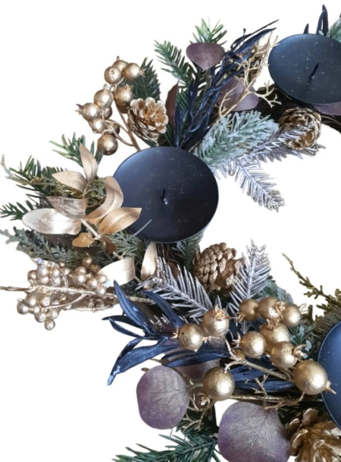 House of Seasons Kerst Krans Advent Met Kaarsenhouders Goud, D55Cm Cheap