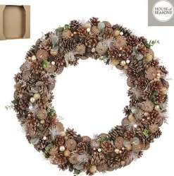 House of Seasons Kerstkrans - H11 X O69 Cm - Oranje Best Sale