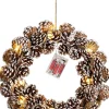 House of Seasons Kerstkrans Met Led Verlichting - O38 Cm - Bruin Store