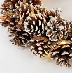 House of Seasons Kerstkrans Met Led Verlichting - O38 Cm - Bruin Store
