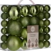 House of Seasons Plastic Kerstballen Set - 46 Stuks - O4/6/8 Cm Donkergroen Hot
