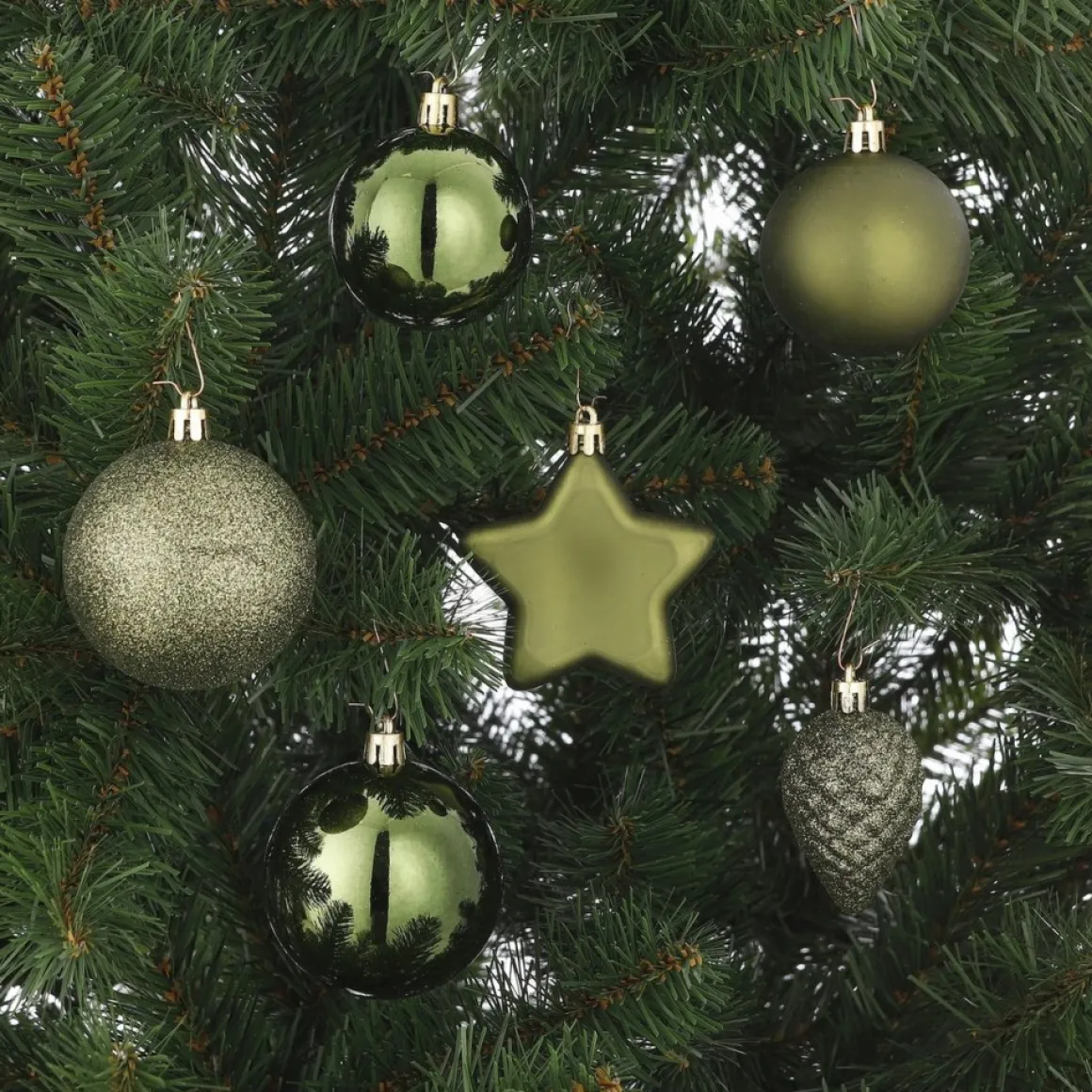 House of Seasons Plastic Kerstballen Set - 46 Stuks - O4/6/8 Cm Donkergroen Hot