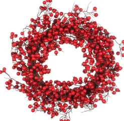 House of Seasons Stirling Kerstkrans Bessen - O50 Cm - Foam - Rood Clearance