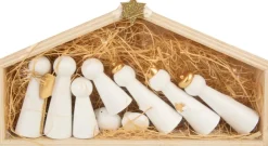 Cosyu0026Trendy Houten Kerststal/Kerststalletje Inclusief Houten Poppetjes 24 Cm Hot
