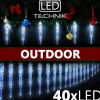 * Lichtslangen^Ijspegel Blauw Kerstverlichting Led Lichtsnoer, Guirlande Voor Binnen En Buiten Gebruik, Ijspegel, Blauw