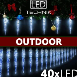 * Lichtslangen^Ijspegel Blauw Kerstverlichting Led Lichtsnoer, Guirlande Voor Binnen En Buiten Gebruik, Ijspegel, Blauw