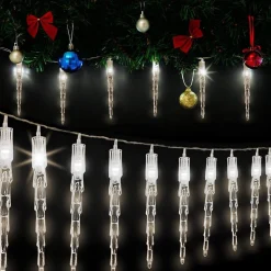 * Lichtslangen^Ijspegel Blauw Kerstverlichting Led Lichtsnoer, Guirlande Voor Binnen En Buiten Gebruik, Ijspegel, Blauw