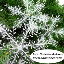 X-mas Shine Lichtgordijnen^Ijspegel Verlichting Buiten - Ijspegel Kerstverlichting - Warm Wit - 4 Meter - 100 Led-Lampjes - Koppelbaar - Incl. Kerstboom Sneeuwvlokjes