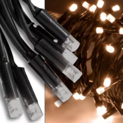 Merkloos Lichtgordijnen^Ijspegel Verlichting Buiten - Lichtgordijn - Ijspegelverlichting - Ijspegel Verlichting - 360 Led's - 8 Lichtfuncties - 12 Meter - Warm Wit