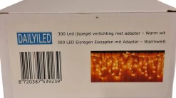 Dailyiled Lichtgordijnen^Ijspegelverlichting - Warm Wit Lichtgordijn - 300 Led - 6 Meter - Binnen En Buiten - Koppelbaar