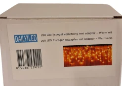 Dailyiled Lichtgordijnen^Ijspegelverlichting - Warm Wit Lichtgordijn - 200 Led - 4 Meter - Binnen En Buiten - Koppelbaar
