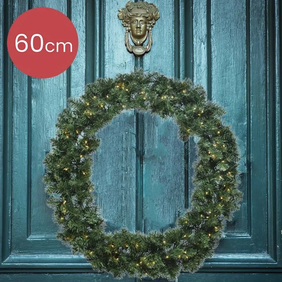 Decoris Imperial Kerstkrans - Diameter 60 Cm - 50 Warm Led Lampjes - 200 Takken- Op Batterijen Shop