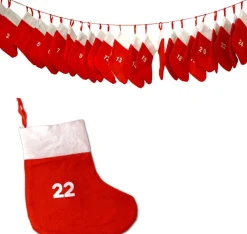 JEMIDI Adventskalender Om Te Vullen - Met 24 Stoffen Zakjes - Zelf Adventskalender Maken - 10 X 12 Cm Per Sok, 140 Cm Lang Koord Shop