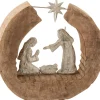 J-Line Figuur Kerststal Mangohout/Aluminium Naturel/Zilver Hot