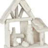 J-Line Kerststal Huis Hout/Keramiek Wit Shop