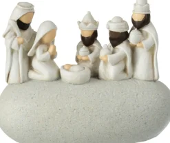 J-Line Kerststal 3 Koningen Op Steen Poly Grijs Large Clearance