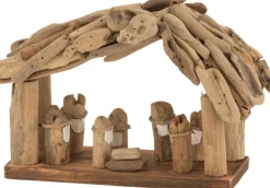 J-Line Kerststal Simple Drijfhout Naturel Large Clearance