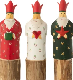 J-Line Koningen 3 Op Voet Ijzer/Hout Rood Assortiment Van 3 Best Sale