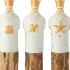 J-Line Koningen 3 Op Voet Ijzer/Hout Wit/Goud Assortiment Van 3 Cheap