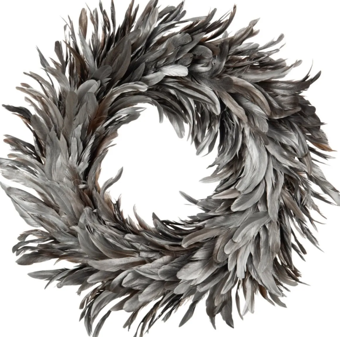 J-Line Krans Deco Losse Veren Zilver Shop