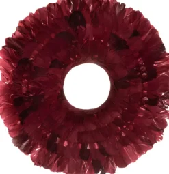 J-Line Krans Deco Veren Bordeaux Cheap