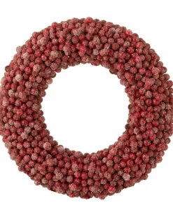 J-Line Krans Rond Bessen Plastiek Rood Large Cheap