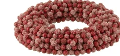J-Line Krans Rond Bessen Plastiek Rood Small Discount