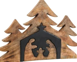 J-Line Kribbe Bomen Hout Zwart/Naturel Xl Best Sale