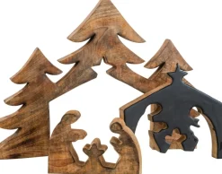 J-Line Kribbe Bomen Hout Zwart/Naturel Xl Best Sale