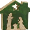 J-Line Kribbe Huis Hout Groen/Naturel Small Flash Sale
