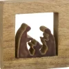 J-Line Kribbe Vierkant Hout Bruin/Wit Small Outlet