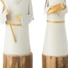 J-Line Maria En Jozef Op Voet Ijzer/Hout Wit/Goud Assortiment Van 2 Flash Sale