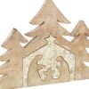 J-Line Puzzel Kerststal Mango Hout Glitter L Discount
