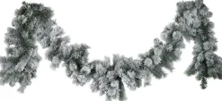 J-Line Slinger Ophangend Met 2 Kwastjes Deco Besneeuwd Plastiek Wit Clearance