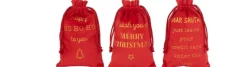 J-Line Zak Kerst Engels Velvet Rood Small Assortiment Van 3 Outlet