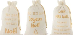 J-Line Zak Kerst Frans Velvet /Goud Large Assortiment Van 3 Best Sale