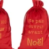 J-Line Zak Kerst Frans Velvet Rood Medium Assortiment Van 3 Best