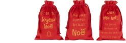 J-Line Zak Kerst Frans Velvet Rood Small Assortiment Van 3 Shop