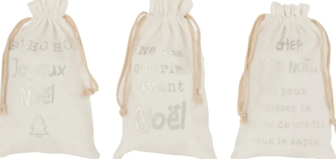 J-Line Zak Kerst Frans Velvet Small Assortiment Van 3 Fashion