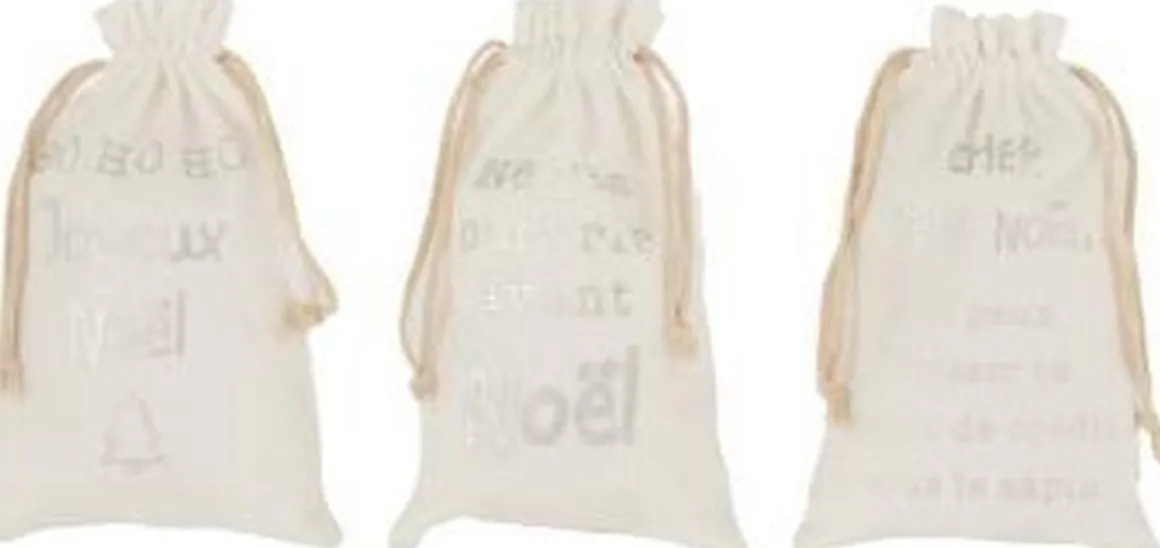 J-Line Zak Kerst Frans Velvet Small Assortiment Van 3 Fashion