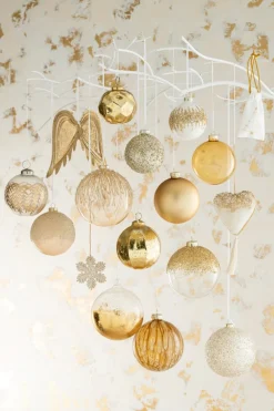 J-Line Zak Kerst Mix Velvet Wit/Goud Extra Small Assortiment Van 3 Best Sale