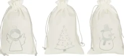 J-Line Zak Kerst Mix Velvet Wit/Zilver Small Assortiment Van 3 Cheap