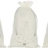 J-Line Zak Kerst Mix Velvet Wit/Zilver Medium Assortiment Van 3 Hot