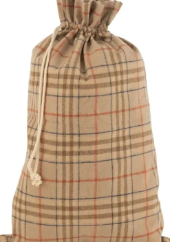 J-Line Zak Kerst Ruit Textiel Beige/Bruin Large Clearance