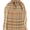 J-Line Zak Kerst Ruit Textiel Beige/Bruin Medium - 4 Stuks New