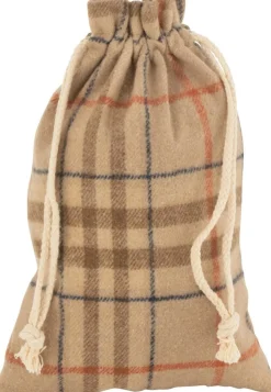 J-Line Zak Kerst Ruit Textiel Beige/Bruin Small - 4 Stuks Best Sale