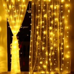 J-Pro Lichtgordijnen^ Curtain Light 3X3M Lichtsnoer Op Netstroom - Tuinverlichting Led - Lichtslinger - Led Lichtgordijn 3X3M